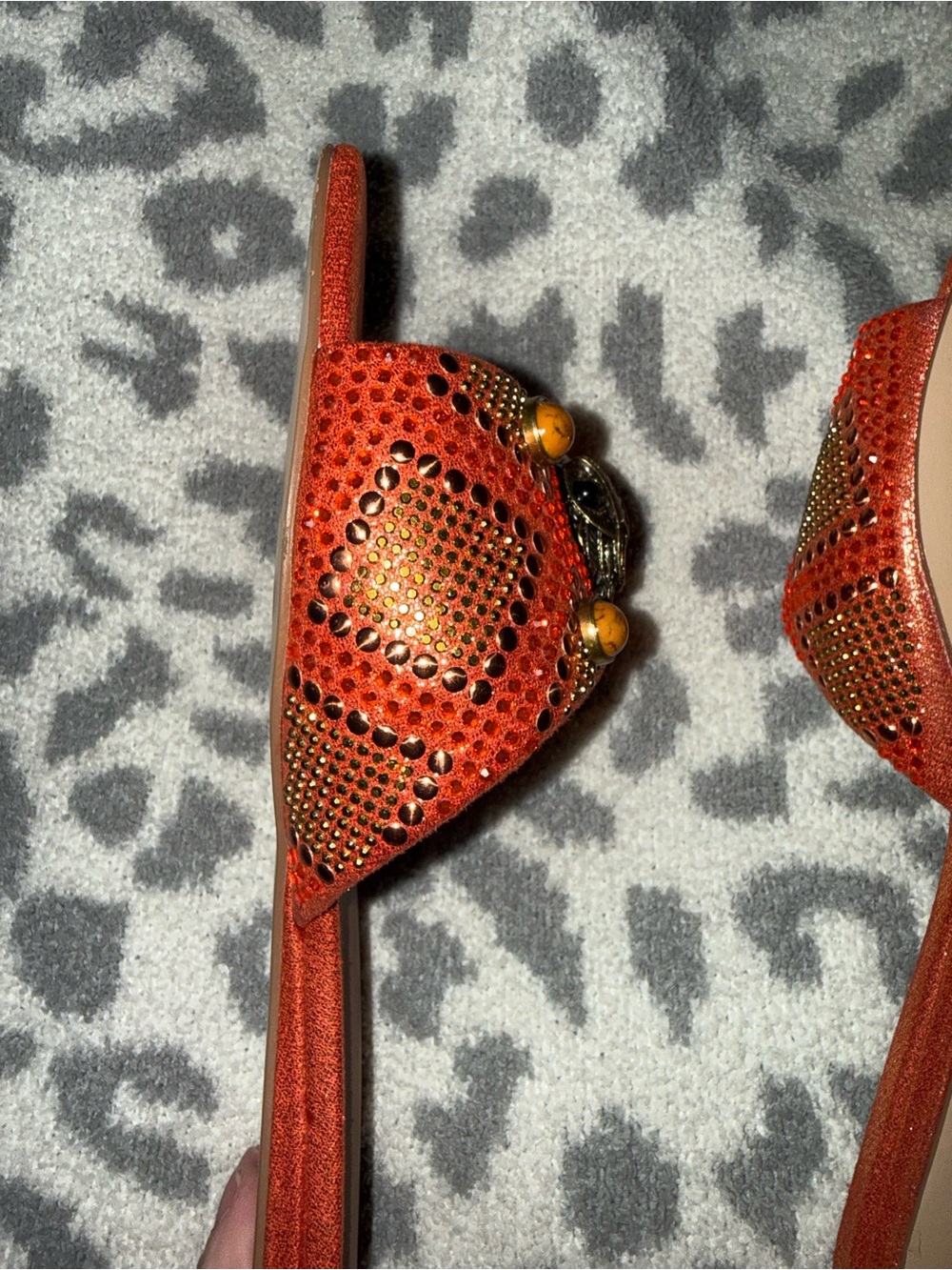 Kurt Geiger Eagle-head ⚠️ Limited Style⚠️ Orange Kensington Sandal - Picture 4 of 9
